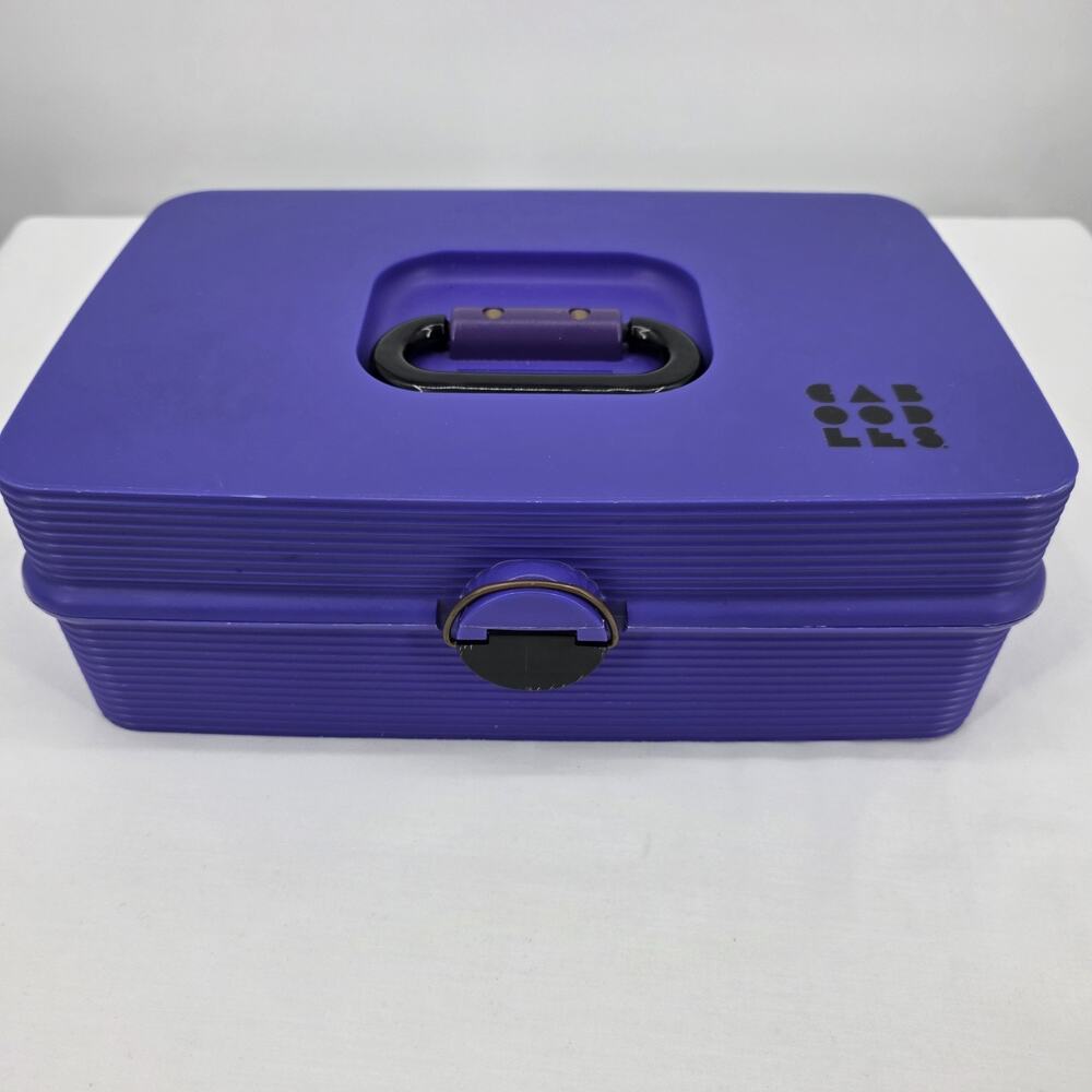 Caboodles 2410 Purple Large Two -Tier Make Up Case Vintage 80-90's